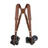 Bebaimis Camera Harness for 2 Cameras, Dual Shoulder Leather Camera Strap,Double Camera Harness for for Photographers,Camera Straps for DSLR/SLR Quick Release,Padded Straps,Brown view 1