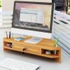 LGEOELIAS Monitor Stand Riser with Pen Holder/Drawer, Triangle Corner Desk Elevated Stands for Laptop/TV/Tablet, 2 Shelf Office Organizer Storage Rack view 1