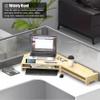 LGEOELIAS Corner Monitor Stand, Heavy Duty Computer Risers 2 Tier, Solid Wood Monitor Corner Shelf with Storage, Triangular Desk Laptop Stand for Printer/Speaker/Scanner view 2