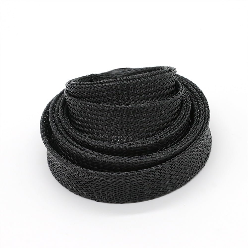 EASYFA Black PET Braid Sleeves 2 to 60mm High Density Snake Skin Cable Wrap Sheath, PET Expandable Braided Sleeving(8MM*20METER)
