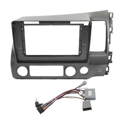10.1 Inch Car DVD Frame Audio Dash Trim Kits Facia Panel Radio Player Screen 2 Din Compatible with HONDA CIVIC 2006-2011 Left Stereo(RHD Frame-cord)