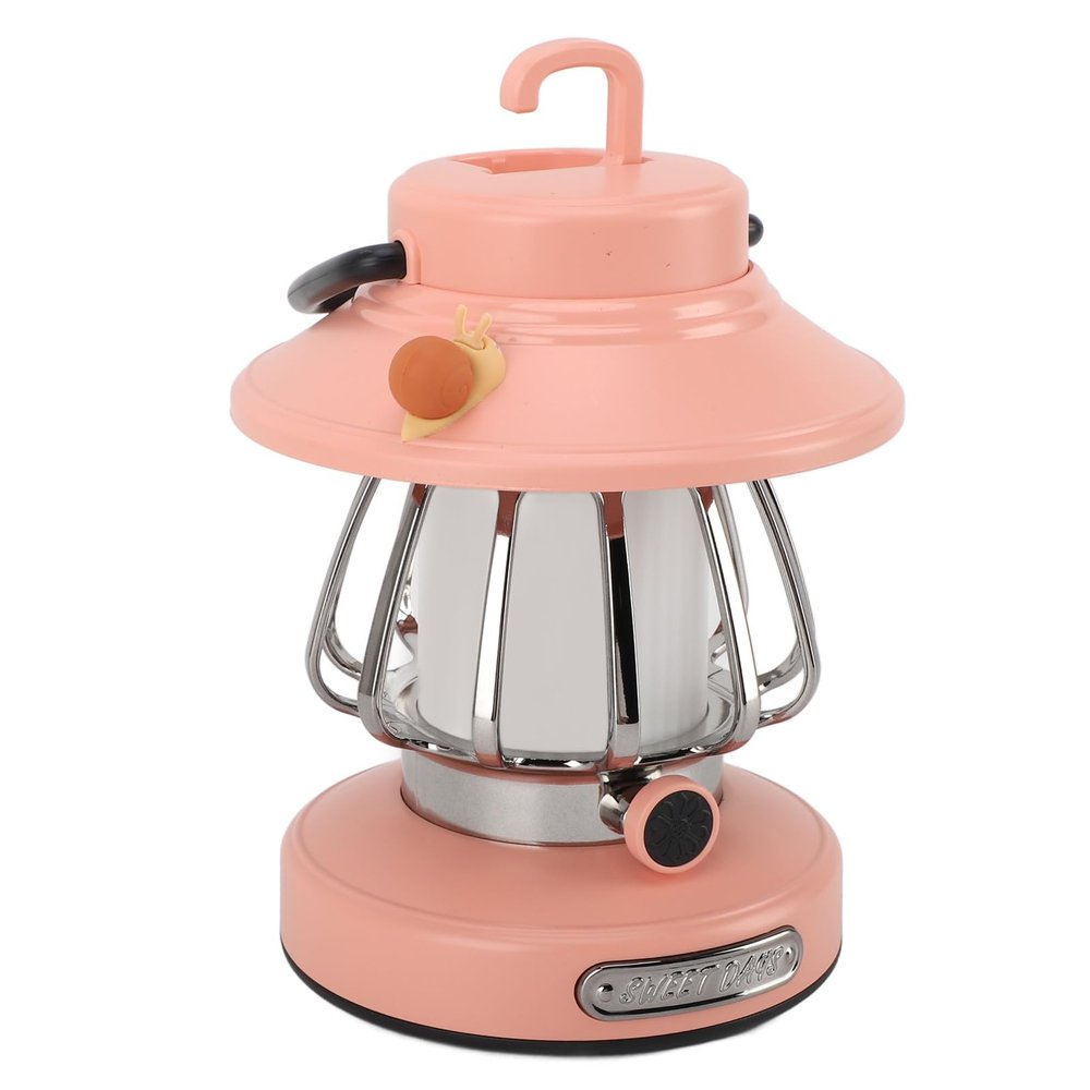 Retro Camping Lantern, Retro Rechargeable Camping Lantern, Emergency Light for Camping Activities (Roseate)