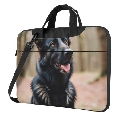 Black german shepherd dog Print Laptop Bag Pouch Briefcase Fits 13/14/15.6 inch Notebook Computer Bags for Women Men