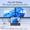 USB C Docking Station Dual Monitor Adapter for Dell HP, Laptop Docking Station 3 Monitors Quadruple Display USB C Hub Dongle to 4K HDMI+DisplayPort+VGA,3 USB2.0,100W PD, 8 in 1 Thunderbolt Dock view 3