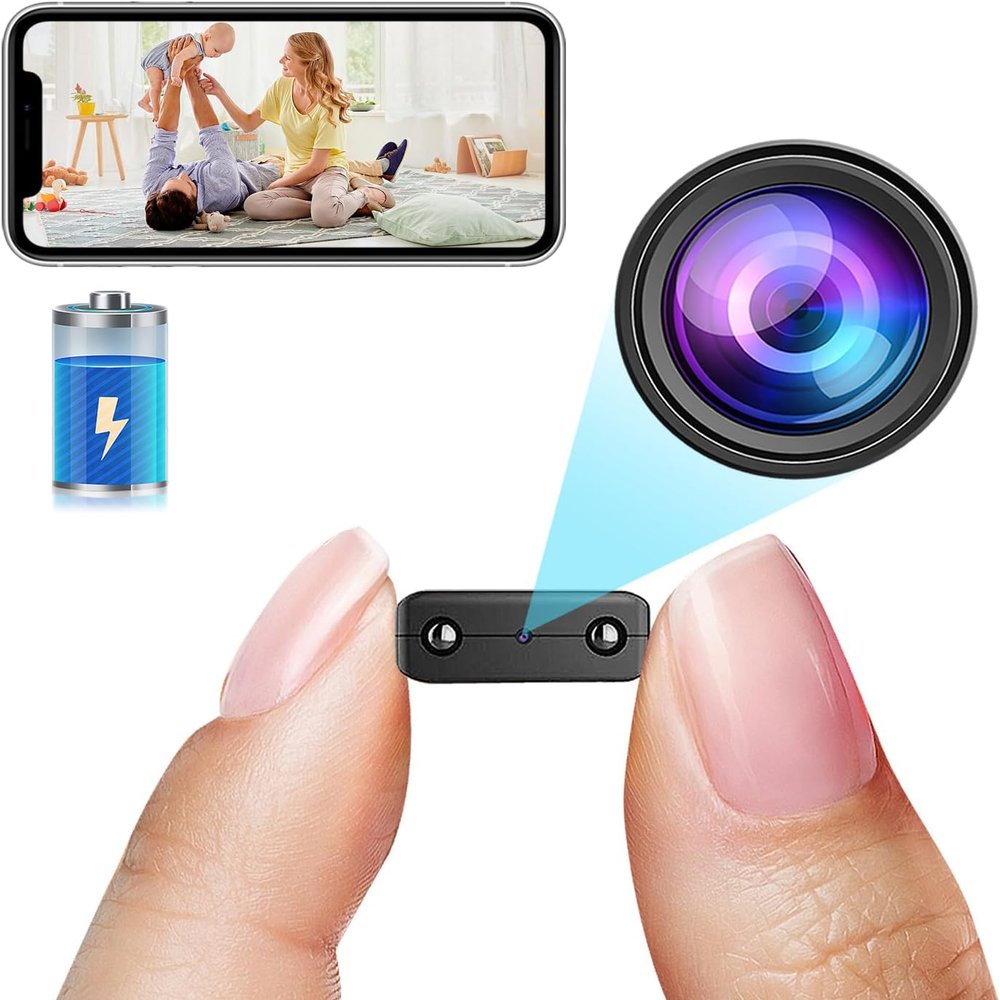 Smallest Wireless WiFi Camera,HD1080P Battery Cameras,Baby Monitor Camera,Portable Video Cam with Video Recording Live Feed Night Vision,Motion Detection,Cloud Storage,Remote Viewing with iOS/Android