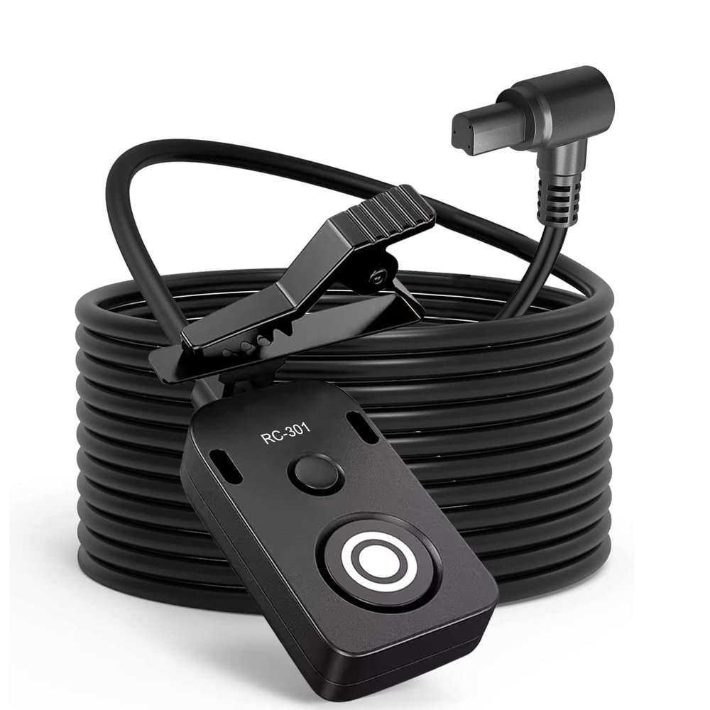 for Canon R5C Video Cable Release Cable Remote Camera Small Shutter Release Remote Control RC301-N3 196.8 "Extended Cable Remote Wired Button R5 5d 5d3 5d4 1dxii 6d 6d2 7d (RC301-N3 196.8in/5m)