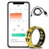 JXYQZD Fitness Smart Rings, Heart Rate Monitor Blood Pressure Ring Sleep Tracker Counter Calories Waterproof Fitness Rings Remote Control Photography(Gold,20.6 mm)