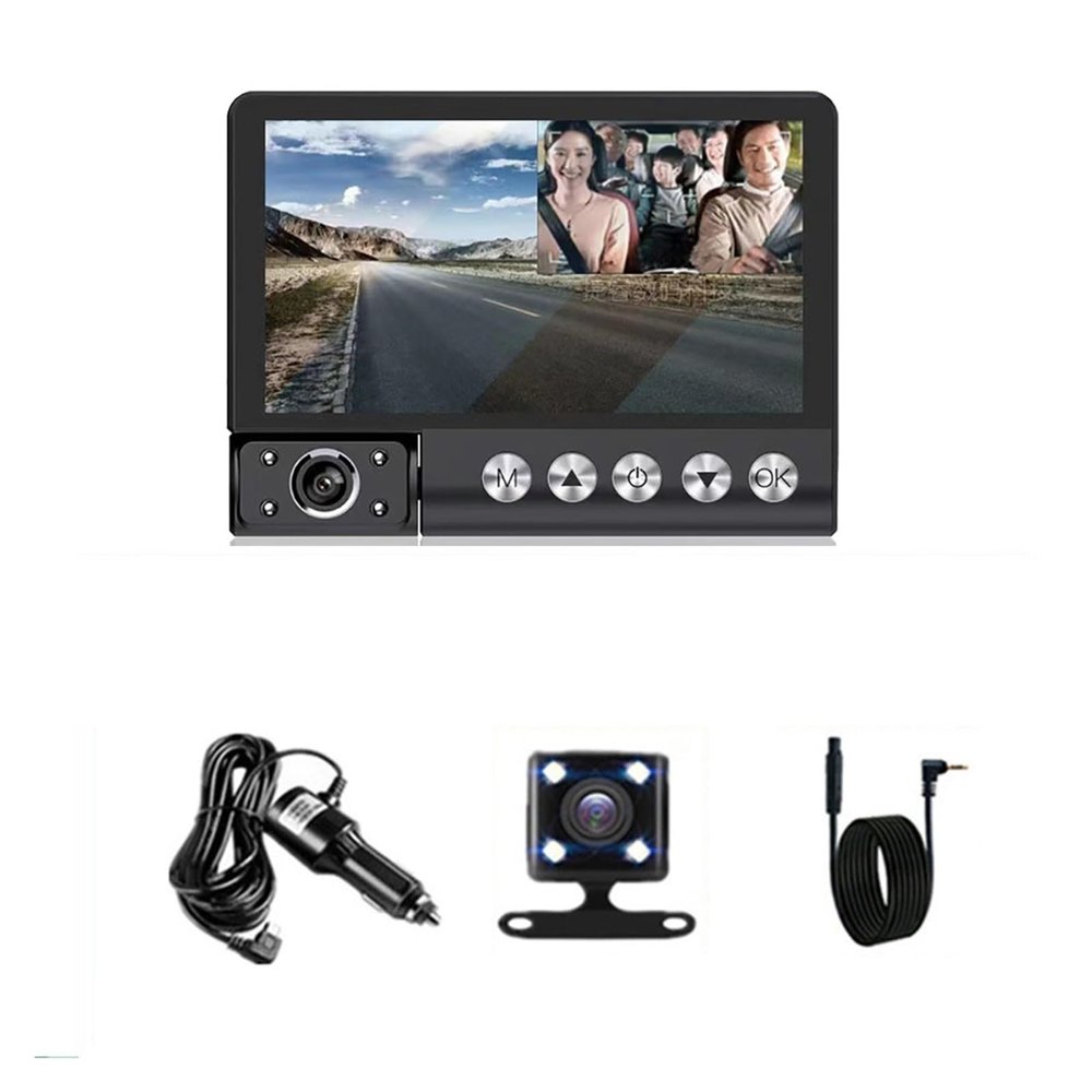 1080P Full Dash Cam Drive Video Recorder Vehicle Camera Black Box Car DVR Auto Dashcam Parking Monitor Night Vision(DVR and Rear Camera,16G TF Card)