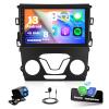 8-Core 4+64GAndroid 13 Car Stereo Radio for Ford Fusion Mondeo 2013-2019 Wireless CarPlay Andriod Auto 9'' IPS Touchscreen Bluetooth GPS Navigation WiFi Mirror Link FM DSP SWC 59UI+Backup Camera Mic view 1