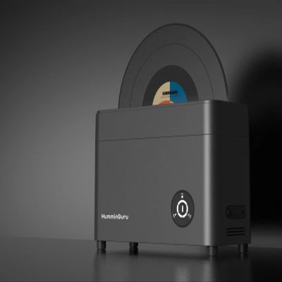 HumminGuru 12 Inch Vinyl Record Outer Sleeves + HG01 Ultrasonic Vinyl Record Cleaner