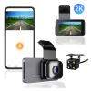 2K 1440P Dash Cam Drive Video Recorder Vehicle Camera Black Box Car DVR Auto Dashcam Parking Monitor Night Vision(DVR and W*iFi,32G TF Card) view 2
