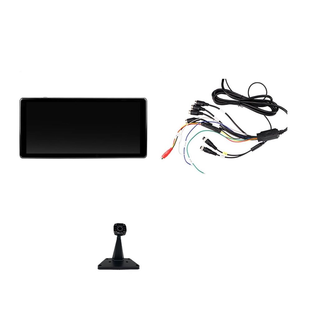 10.36 inch 4 Channel Car DVR Recorder Smart Spot Alarm Monitor with 1080P 4 Backup Cameras Compatible for Truck Bus(Only Monitor,64G1)