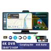 4K 3840 * 2160P 10.26 Inch Car Dvr Carplay Compatible for Android-Auto Dash Cam Dual Lens Camera Dashcam Truck Drive Recorder(4K Front-No Rear cam,64G1) view 2
