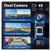 4K 3840 * 2160P 10.26 Inch Car Dvr Carplay Compatible for Android-Auto Dash Cam Dual Lens Camera Dashcam Truck Drive Recorder(4K Front-No Rear cam,64G1) view 4