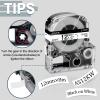 GREENCYCLE 8PK Compatible for LW Label Maker Tape 12mm 0.47 LK-4WBN LC 4WBN9 SS12KW Black on White Label Tape for LabelWorks LW-300 LW-400 LW-500 SR230C SR530C SR3900C view 2