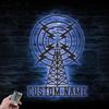 HAPILO Metal sign,Custom Ham Radio Metal Wall Art LED Light Personalized Amateur Radio Name Sign Home Decor Radio Operator Decoration Amateur Call Birthday view 2