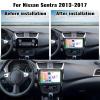 [8 Core/4G+64G] Radio for Nissan Sentra 2013-2017 Android 13 Car Stereo Wireless Apple Carplay&Android Auto, 10.1" IPS Touchscreen GPS Navi, Bluetooth 5.0 DSP FM RDS 32EQ 59UI WiFi SWC+Backup Cam&Mic view 2