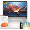 HP Featherlight Laptop with Wireless Earbuds, 16GB RAM, 64GB Storage and 500GB External Drive, 14'' HD Display, Thin & Portable, Webcam, HDMI, WiFi, USB, Snowflake, Windows 11, 1-Year Microsoft 365 view 1