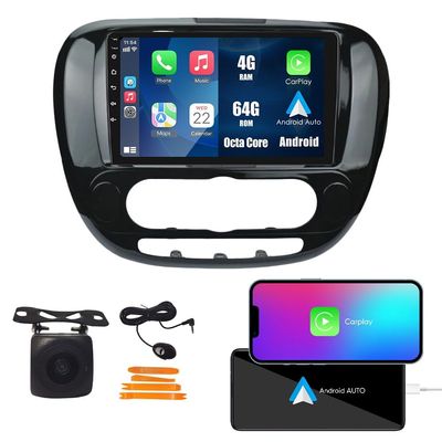 Wostoke Car CarPlay Android Auto Navigation Stereo GPS Radio Reverse Camera Display 9" IPS Touchscreen Headunit Tablet Pad Media Player for Kia Soul 2014-2017 MT, if Applicable Octa Core 4G+64G