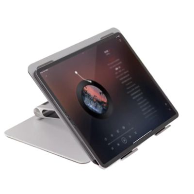 SPXTOM Aluminum Laptop Stand, Ergonomic Vertical Laptop Riser, Ventilated Cooling, Portable Foldable Desk Notebook Holder, Anti-Scratch, All Laptops 17in