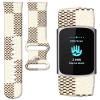 PLKTJOSA Compatible with Charge 6/Charge 5 WatchBands for Women Men,Elastic Adjustable Wristbands,Breathable Sport Band Soft Waterproof Health Tracker(Black White Leather) view 1