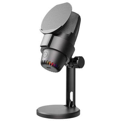 NovelGoal Gaming Microphone Noise Canceling Condenser Microphone with Anti-Spray Net RGB Live USB Microphone