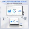 AIMIBO USB C Wireless Transmitter and HDMI Receiver 4K, 2.4/5G HDMI Wireless Extender 165FT/50M, Casting Video/Audio for Laptop, MacBook, Surface, i-Pad, i-Phone 15/16 to Monitor, HDTV, Silver view 2