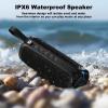 Bobtot Portable Bluetooth Speaker, IPX6 Waterproof Speaker with Punchy Bass, 15W Loud Sound, RGB, 15H Playtime, Dual Pairing for Party, Camping, Beach, Black view 3