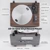 All in One Vinyl Record Player,Bluetooth Turntable Built in 4 Stereo Speakers Phono Preamp,High Fidelity Turntables for Vinyl Records with Magnetic Cartridge AT-3600L,2-Speed,33/45RPM,USB PC Recording view 2