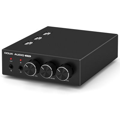 Douk Audio Q2Pro Mini Stereo Gaming DAC with MIC Input, Headphone Amplifier, USB/Optical D/A Converter, 32-Bit/192kHz High-Resolution Audio for PC, PS4, Xbox, Switch