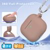 MHYALUDO for AirPods 4th Generation Case Cover 2024, Military Grade Soft Silicone Shock-Absorbing for AirPods 4 Case with Keychain & Cleaning kit, Milk Tea view 2