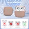 MHYALUDO for AirPods 4th Generation Case Cover 2024, Military Grade Soft Silicone Shock-Absorbing for AirPods 4 Case with Keychain & Cleaning kit, Milk Tea view 4
