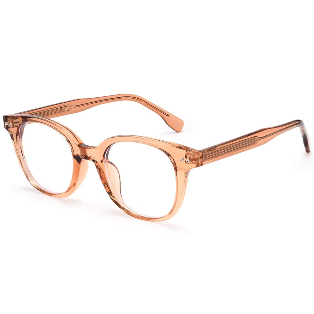 Dollger Blue Light Blocking Glasses For Woman Men Thick Frame Square Computer BlueLight Glasses Clear Lens Non-Prescription Transparent tea