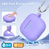 MHYALUDO for AirPods 4th Generation Case Cover 2024, Military Grade Soft Silicone Shock-Absorbing for AirPods 4 Case with Keychain & Cleaning kit, Lilac view 2