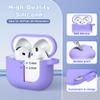 MHYALUDO for AirPods 4th Generation Case Cover 2024, Military Grade Soft Silicone Shock-Absorbing for AirPods 4 Case with Keychain & Cleaning kit, Lilac view 3