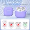 MHYALUDO for AirPods 4th Generation Case Cover 2024, Military Grade Soft Silicone Shock-Absorbing for AirPods 4 Case with Keychain & Cleaning kit, Lilac view 4