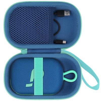 co2CREA for Anker Soundcore Select 4 Go Bluetooth Speaker Hard Protective Case, Portable Travel Case Replacement (Blue Case + Teal Zipper)
