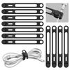 10 Pcs Silicone Reusable Cable Ties, Viaky Cord Organizer Wire Holders for Cords Cable Straps Travel USB Charging Earphone Cable Management (Black-2) view 1
