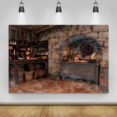 10x8ft Halloween Photography Backdrop Spooky Witch Cottage Backdrop Retro Gothic Magic Room Witch Skulls Hallowmas Wall Background for All Saints' Day Photo Studio Prop