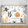 10x8ft Halloween Baby Shower Photography Backdrop Cartoon Autumn Pumpkins Ghost Bats Decoration Halloween Background A Little Boo is Almost Due Baby Shower Party Photoshoot Backdrops view 4