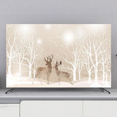 Television Hood TV Dust Cover Cloth Fashion European Style Monitor Cover Protect LED Screen(Size:49-52IN(118X70CM),Color:A)