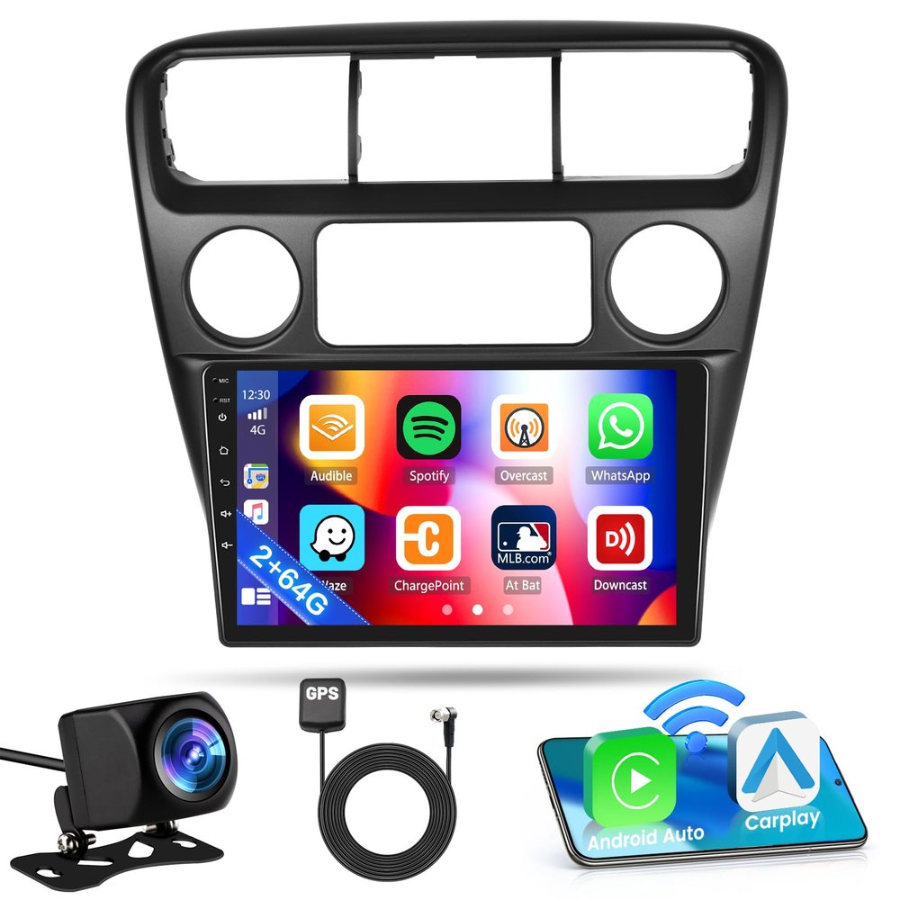 Inefala [2G+64G] Android 15 Car Radio for Honda Accord 6th 1998-2004 with Wireless Carplay/Android Auto, 9 Inch HD Touchscreen Car Stereo with GPS WiFi Bluetooth FM/RDS SWC Backup Camera MIC