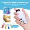 Axlksia Mini Microscope for Kids and Adults, Handheld 60x-180x LED Lighted Pocket Microscope with 4 Slides for Student Science Lab Education (White) view 2