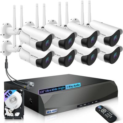 WEILAILIFE 130 Wide-Angle & 2-Way Audio Outdoor Wireless Security Camera System, WiFi Video Surveillance, Home Security Cameras