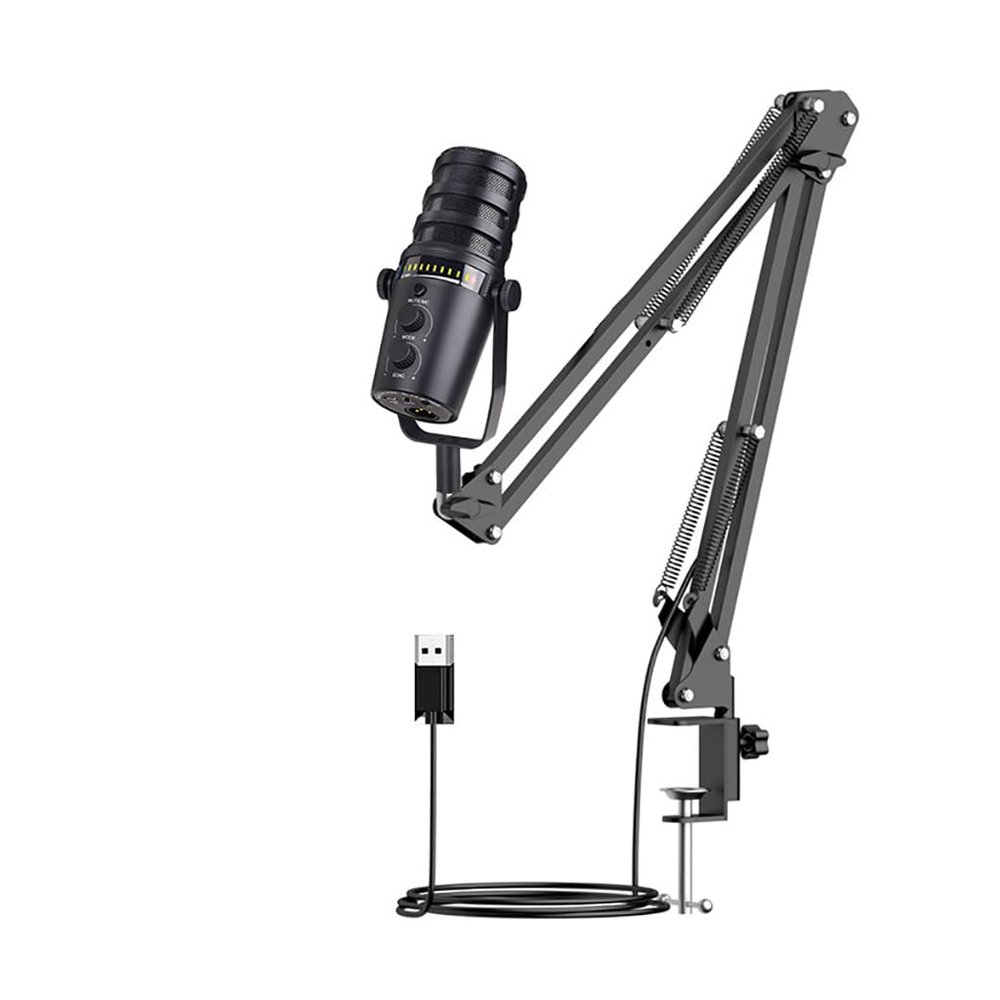 NovelGoal Adjustable Microphone with Anti-Spray Cotton Live Game Recording Professional Microphone Can Be Used for Computer and Cell Phone Sound Card (Microphone Stand Set)