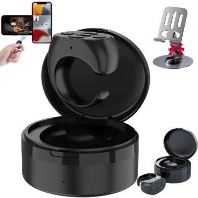 Fingertip Wireless Bluetooth Remote Control, Scrolling Ring Remote Control for TikTok, Phone Bluetooth Scroller Remote, Rechargeable Fingertip Camera Remote Scroll Ring for iOS/Android/Ipad (Black-B)