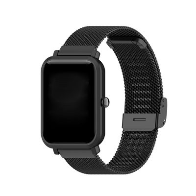 Metal Loop Bands Compatible for Spade Health Smartwatch 4 Adjustable Stainless Steel Replacement Wristbands Quick Release Watch Strap for Spade Health Smartwatch 4 Smart Watch for Women Men (Black)