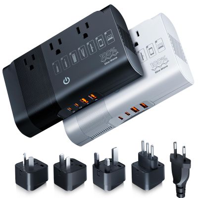 [2 Packs] 500W Max Voltage Converter US to Europe, Game-Charger Pure Sine Wave 220V to 110V Converter for European Travel, Power Converter Adapter for CPAP Hair Straightener Curler Laptop Cell Phone