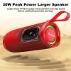 Bobtot Portable Bluetooth Speaker, IPX6 Waterproof Speaker with Punchy Bass, 15W Loud Sound, RGB, 15H Playtime, Dual Pairing for Party, Camping, Beach, Red view 2