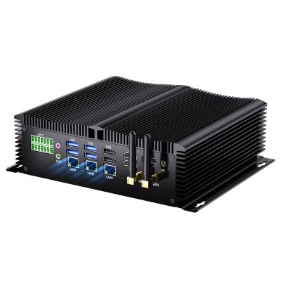 Kinupute Industrial Mini PC, Fanless Computer i7-1255U Upto 4.7Ghz, Windows 11 Pro, 16G DDR5, 512G PCIE4.0 SSD, 8xCOM RS232, 3x2.5G LAN, 4G Module, 4K HDMI/DP Triple Display, WiFi6, BT5.2, SIM, GPIO